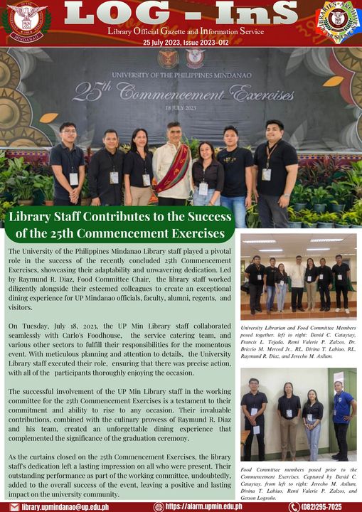 Library Staff Contributes to the Success of the 25th Commencement Exercises